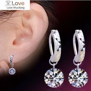 Ювелирные изделия Серьги из серебра 925 пробы с кристаллами и перьями, высокого качества, с темперой, антиаллергенные