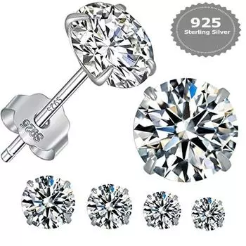 Ювелирные изделия, серьги с голыми бриллиантами, серебро 925 пробы, кольцо для ушей с иглами, модные цирконовые серьги для ногтей для женщин/мужчин