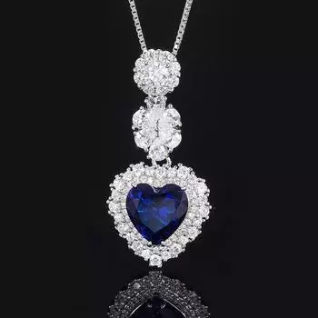 Ювелирные изделия Серебро Имитация цвета Сокровище Подвеска Сердцевидный Основной камень 10 * 10