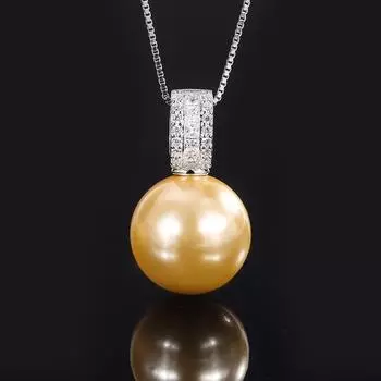 Ювелирные изделия Серебряная инкрустация австрийским жемчугом Fritillary Simple Fashion Женское ожерелье с жемчугом 16 мм