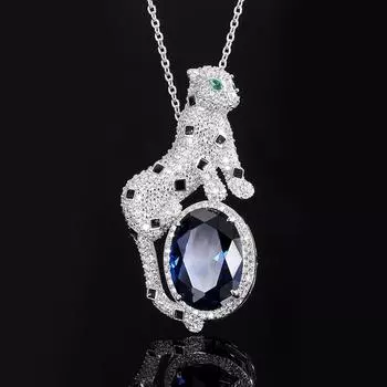 Ювелирные изделия Серебряный имитация цвета сокровища леопардовый темперамент роскошный кулон ювелирные изделия главный камень 13 * 18