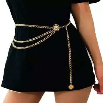 Ювелирные изделия, сексуальная хипстерская женская цепочка для тела в стиле ретро, персонализированная минималистичная алюминиевая цепочка для йоги, выдолбленная поясная цепочка золотой