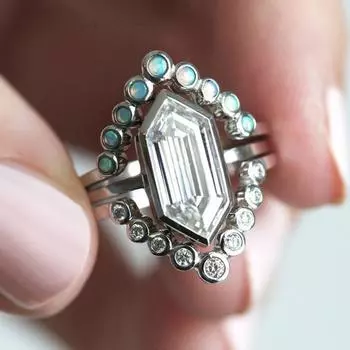 Ювелирные изделия Simple Personality, кольцо с цветным цирконом и бриллиантами для женщин No. 5