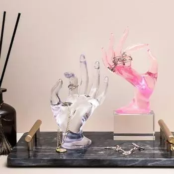 Ювелирные изделия, современный тяжелый держатель для дисплея, в форме руки, пластиковое ожерелье, кольцо, браслет белый