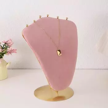 Ювелирные изделия Стойка Дисплей Розовый Бархат Ткань Окно Ожерелье Кольцо Ювелирные Изделия Дисплей Реквизит Высокого Класса Дисплей Реквизит Бесплатная Комбинация зелёный