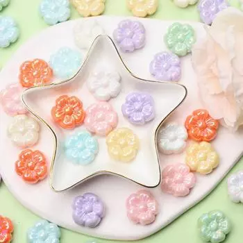 Ювелирные изделия свободные бусины 5 шт. для браслета серьги изготовление УФ-цветное покрытие бисерные материалы сливовый цвет DIY ювелирные аксессуары 19,5 мм акрил белый