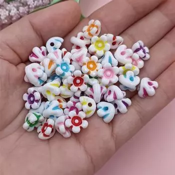 Ювелирные изделия своими руками 100 шт. бабочка шар ручной работы буква цветок бисер акриловый материал ожерелье браслет аксессуары Flower