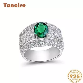 Ювелирные изделия Tancision из серебра 925 пробы, кольцо 7 * 9 в форме яйца, полный комплект, роскошное женское кольцо премиум-класса с цирконом