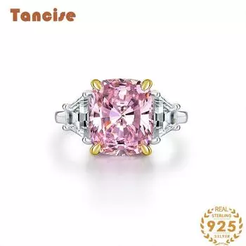 Ювелирные изделия Tancision из стерлингового серебра, индивидуальное красивое квадратное кольцо с имитацией синтетического бриллианта для мужчин и женщин 5 белый