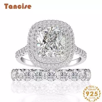 Ювелирные изделия Tancision, модная роскошная группа, 2 в 1, комплект, 8*9 мм, 7a, кольцо с цирконом, женское творчество 5