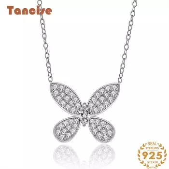 Ювелирные изделия Tancision Подвеска-бабочка S925 Серебряное ожерелье-цепочка с крестом Seiko Ювелирные изделия с бриллиантами 40+3. белый