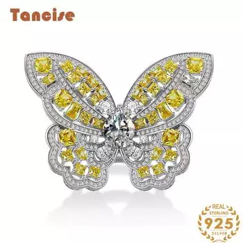 Ювелирные изделия Tancision S925, кольцо с бантом из стерлингового серебра, браслет с бриллиантами 5 жёлтый