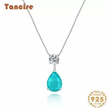 Ювелирные изделия Tancision S925, серебряная О-цепочка, инкрустированная в Pallai Ba 12*16, подвеска-капля, ювелирные изделия для женщин 40+3. синий