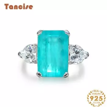 Ювелирные изделия Tancision Синтетическое кольцо из стерлингового серебра 8 * 12 Palaiba S925 5