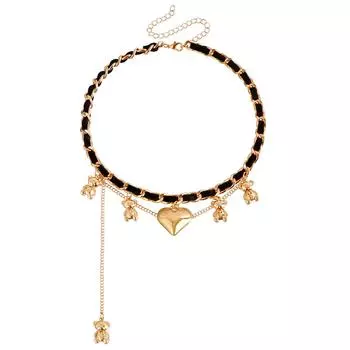 Ювелирные изделия Темперамент Любовь 2000 года Преувеличенный чокер Бархатный дизайн веревки Милое и крутое ожерелье с бахромой