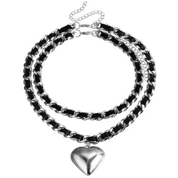 Ювелирные изделия, Темпераментное ожерелье из плетеной фланели, Холодный ветер, Большая любовь, Универсальное двухслойное ожерелье для женщин