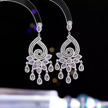 Ювелирные изделия Тяжелая промышленность Геометрические длинные серьги-капли с кисточками Атмосферные серьги премиум-класса для знаменитостей Банкет Женщин