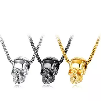 Ювелирные изделия, уличная мода, персонализированное ожерелье со скелетом из титановой стали, винтажные мужские аксессуары из нержавеющей стали 55cm