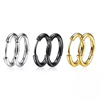 Ювелирные изделия унисекс серебряный/черный/золотой цвет круглые серьги пряжка серьги-кольца титановая сталь B1