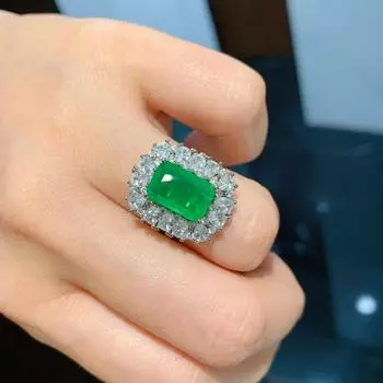 Ювелирные изделия Винтаж Изумруд Кольцо Суда Имитация Изумруда Драгоценный Камень Ожерелье Комплект