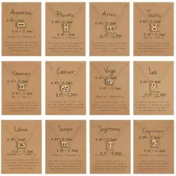 Ювелирные изделия Vogue, двухцветные, знаки зодиака Овен, Рак, ювелирные изделия, подарки, подвески, колье, кулон, 12 созвездий, ожерелье, Лев, Скорпион 2