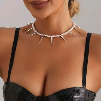 Ювелирные изделия: Высококачественная, универсальная, жемчужная цепочка на ключицу, хип-хоп-тренд, индивидуальность, коническое короткое ожерелье для женщин