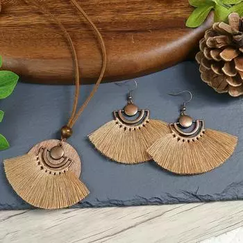 Ювелирные изделия в богемном стиле, круглая подвеска, длинное ожерелье и цепочка для свитера — минималистичные аксессуары для женщин дубильная кора