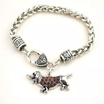 Ювелирные изделия в европейском и американском стиле, мини-браслет с таксой и животными кофейный