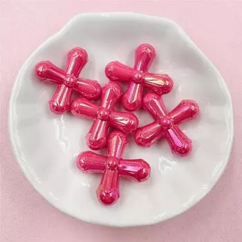 Ювелирные изделия в виде креста, кулон, 5 шт., аксессуары из бусин, 24,7*24,3 мм, сделай сам, красочные аксессуары из бисера, акрил коричневый