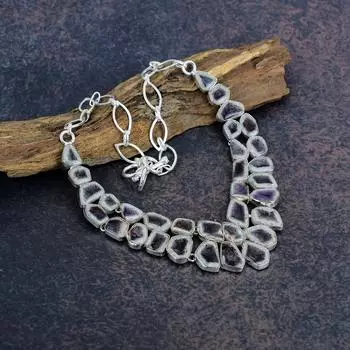 Ювелирные изделия в виде ожерелья с аметистом Super 23, ювелирные изделия из цельного серебра 925 пробы, великолепное ожерелье ручной работы с драгоценными камнями на День памяти Adjustable with 18 inches фиолетовый