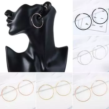 Ювелирные изделия, весенние клипсы в готическом стиле, обруч без пирсинга, клипсы для ушей, большие круглые серьги-клипсы 25mm розового золота