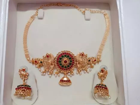 Ювелирные изделия виска Болливуда позолоченные обитые камнем традиционные индийские для невест & подружки невесты Adjustable золотой