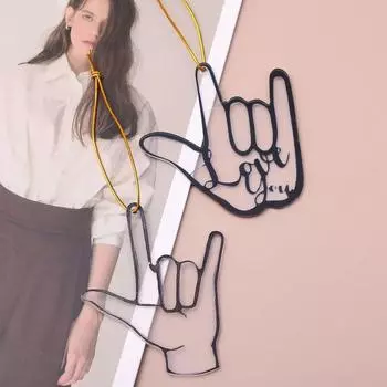 Ювелирные изделия Я люблю тебя Жест Шарм Акриловое выражение любви Ключевое украшение Креативный подарок Style B