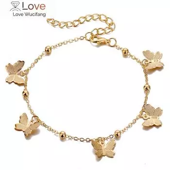 Ювелирные изделия Yayi, модные женские браслеты-бабочки золотого и серебряного цвета, браслет на щиколотку, пляжные украшения для ног в стиле бохо