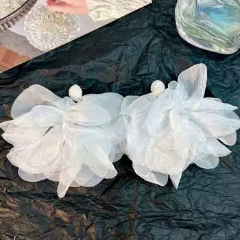 Ювелирные изделия, желто-зеленые серьги, подарки Brincos, розово-красные тканевые кисточки, праздничные аксессуары, серьги, женские богемные серьги 8*7CM