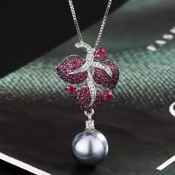 Ювелирные изделия Жемчужный комплект Белый бисер Платина Серый жемчуг Серьги-гвоздики Ожерелье Серьги Подвеска Модные украшения для женщин