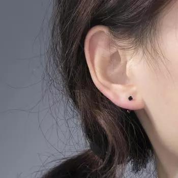 Ювелирные изделия женские серьги-гвоздики маленькие серьги-кольца серьги из стерлингового серебра серьги в корейском стиле 6mm белый