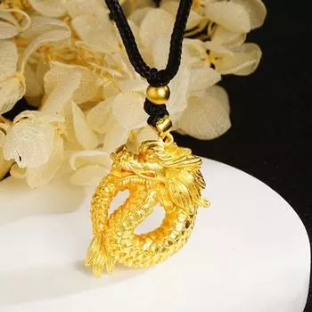 Ювелирные изделия Зодиак Дракон Ожерелье Китайский Стиль Золотой Дракон Ключица Цепочка Подарок A
