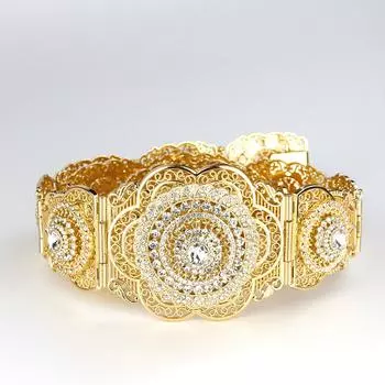 Ювелирные изделия золотого цвета с кристаллами и цветком, женский пояс, халат, цепочка на талию, этнические украшения 2023 красный