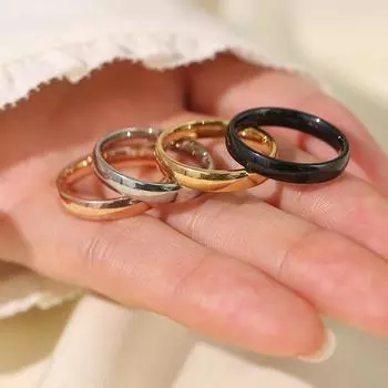 Ювелирные кольца из нержавеющей стали не выцветают, кольцо из высококачественной титановой стали, глянцевая поверхность 4 мм.