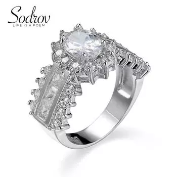 Ювелирные обручальные кольца SODROV с 7 цветами циркона для женщин 6 чёрный