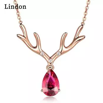 Ювелирные ожерелья Lindon для женщин, милый кулон с оленями, рождественские подарки, вечеринка красный