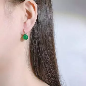 Ювелирные серьги-гвоздики S925 серебряные игольчатые украшения имитация натурального халцедона серьги китайский темперамент легкие роскошные женские