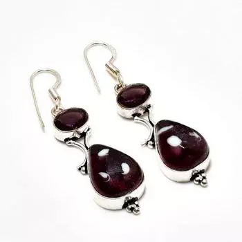 Ювелирные серьги из мууранского стекла, аметиста 925 пробы с серебряным покрытием, 2,08 дюйма