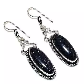 Ювелирные серьги из стерлингового серебра 925 пробы с натуральным красным солнечным камнем 2,32 дюйма U6T70