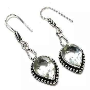 Ювелирные серьги из стерлингового серебра 925 пробы с натуральным лимонным топазом 2,29 дюйма z8R30