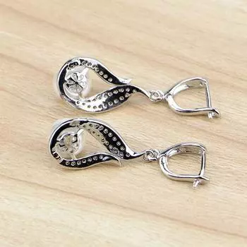 Ювелирные серьги из стерлингового серебра 925 пробы, пресноводный жемчуг, белые бусины с фианитами, висячие серьги для женщин, бесплатная подарочная коробка розовый