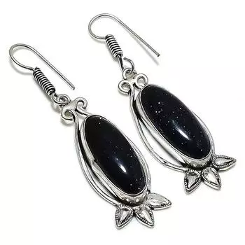 Ювелирные серьги из стерлингового серебра 925 пробы с натуральным красным солнечным камнем 2,36 дюйма q5U82