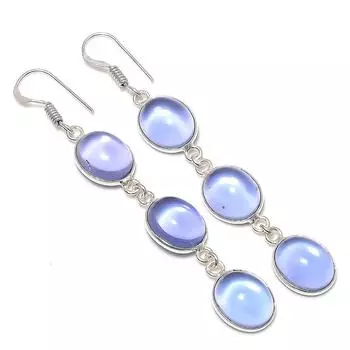 Ювелирные серьги из стерлингового серебра 925 пробы с натуральным аметистом 2,84 дюйма w2G42