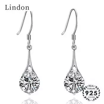 Ювелирные серьги Lindon для женщин с круглой формой, серьги с аметистом и цирконием для подарков на свадьбу